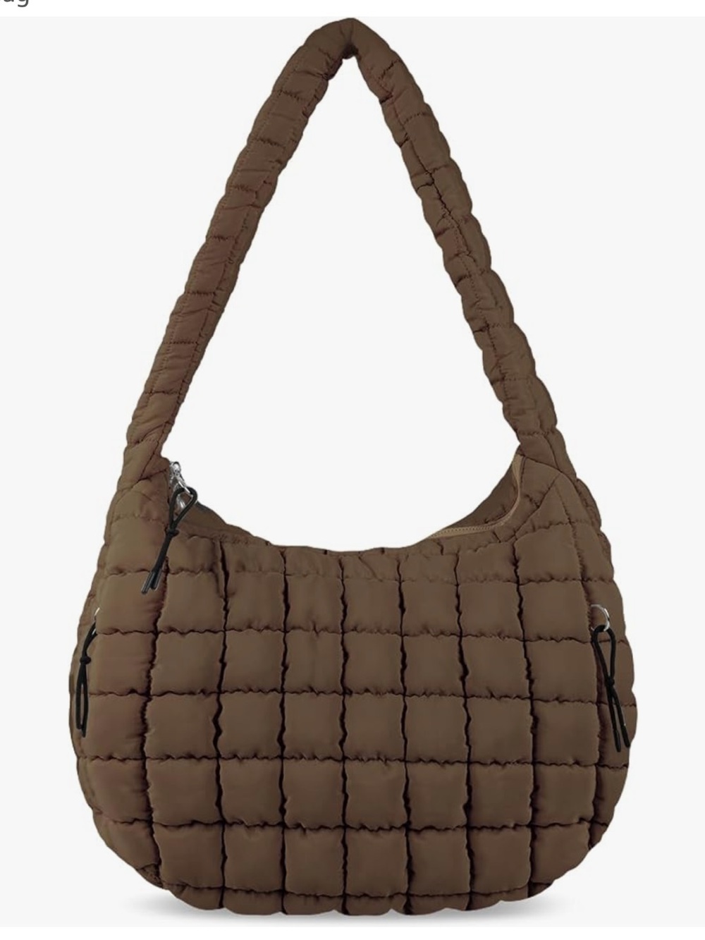 Brown Quilted Puffy Athletic Shoulder Crossbody Bag Size Medium Free People Dupe